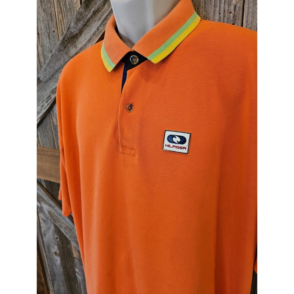 Hilfiger Orange Polo Shirt Short Sleeve 2XL